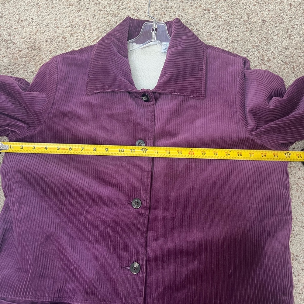 Vintage Corduroy Faux Sherpa Lined Barn purple Jacket house pea Coat size large - Picture 12 of 12